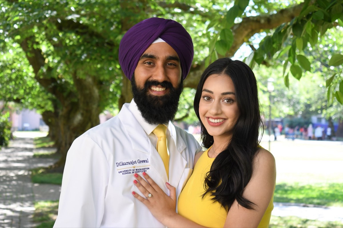 Dr. Grewal with his wife, Jasjit, outdoors